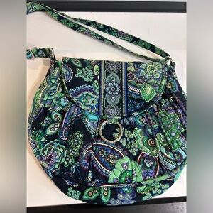 Vera Bradley Blue Rhapsody Saddle Up Shoulder Bag Magnetic Closure